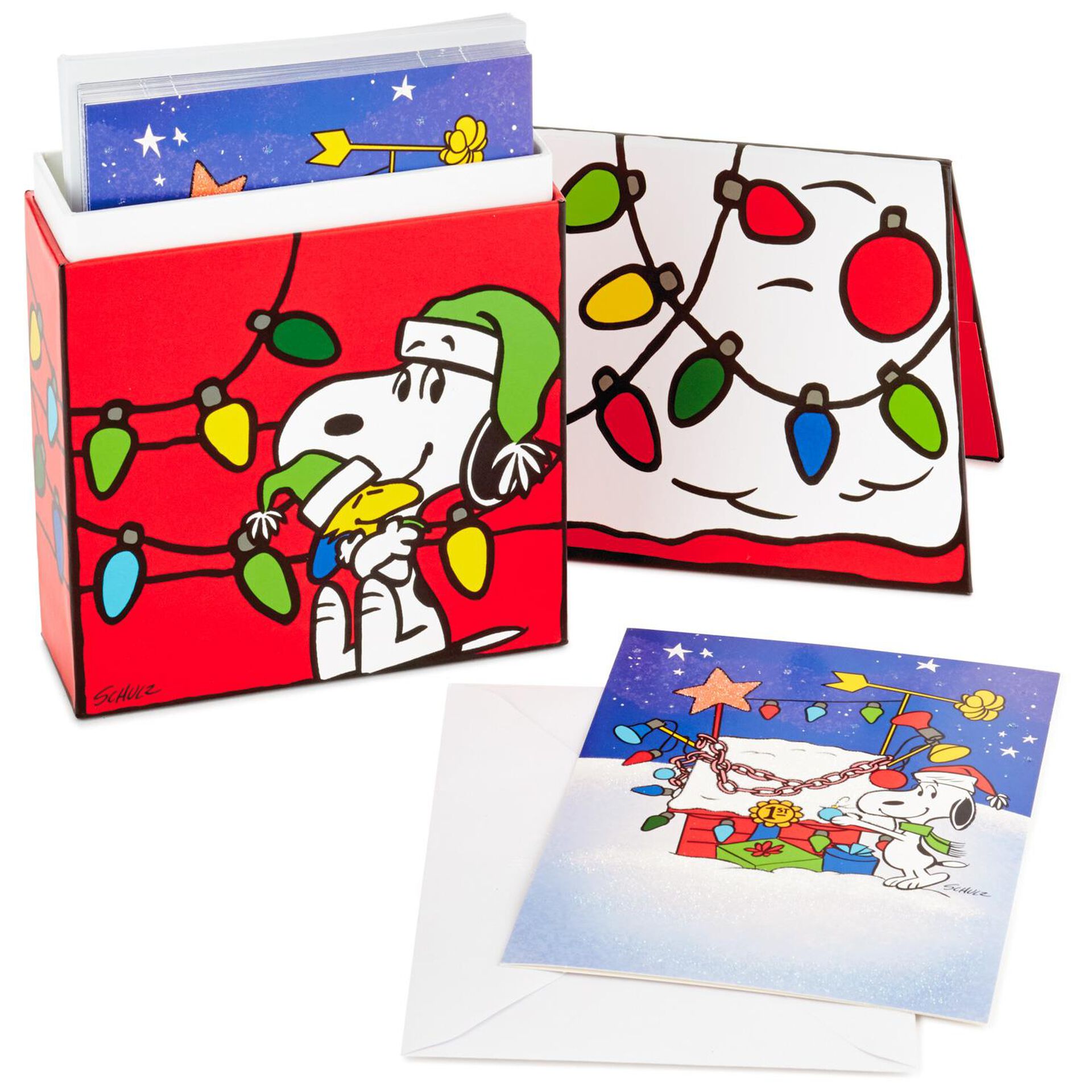 Peanuts® Snoopy and Woodstock Christmas Cards, Box of 16 Boxed Cards Hallmark
