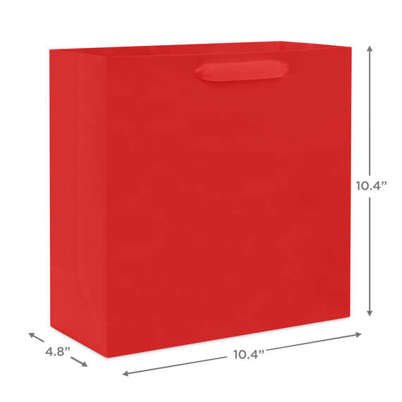 10.4" Red Large Square Gift Bag, Red, large image number 3