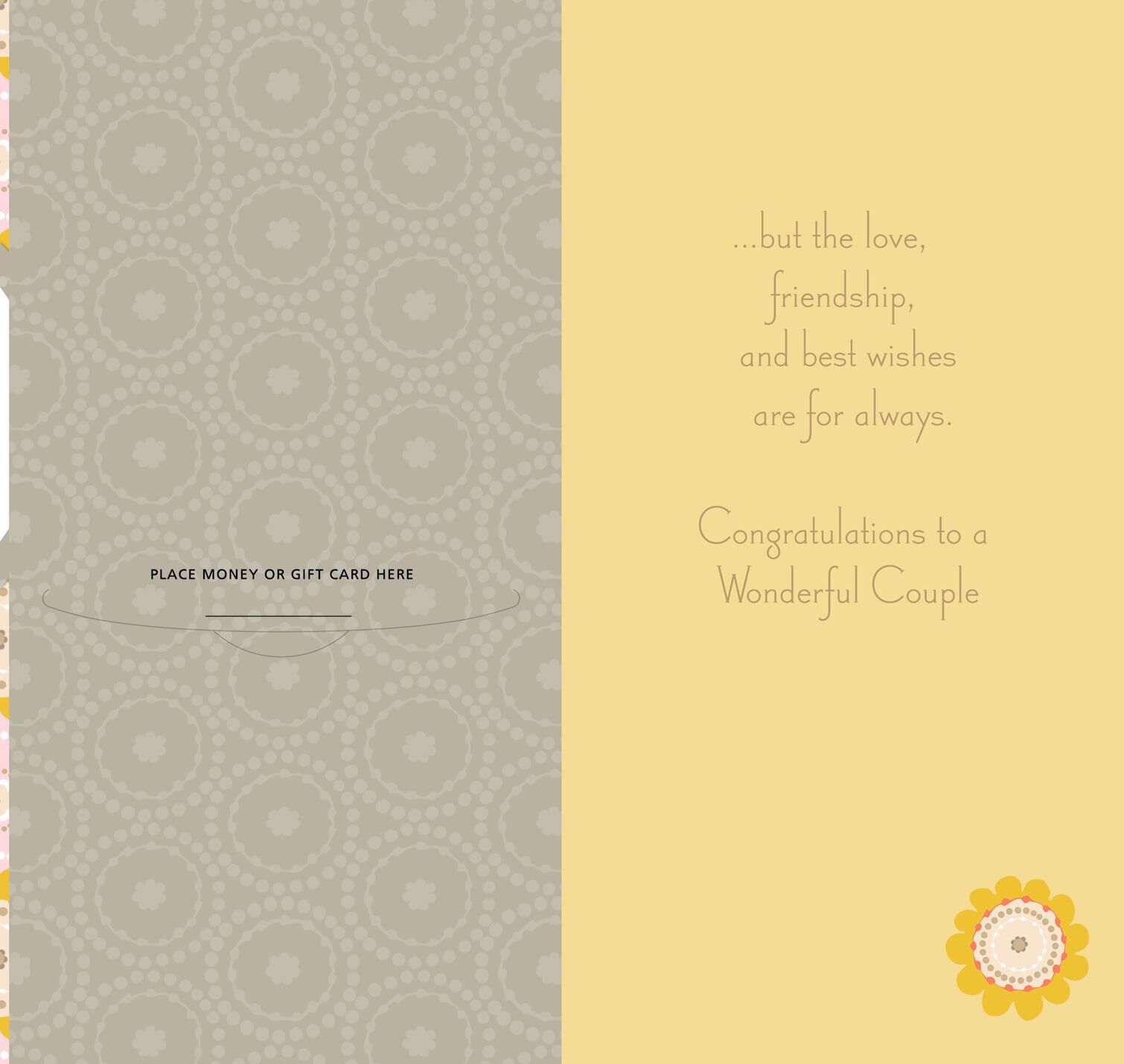 Best Wishes for Always Money Holder Wedding Card