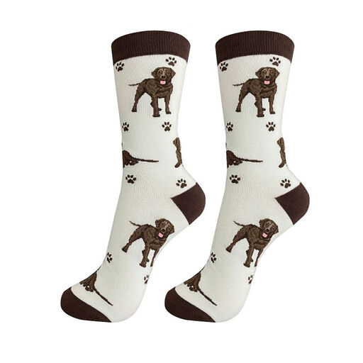 E&S Pets Chocolate Lab Novelty Crew Socks, 