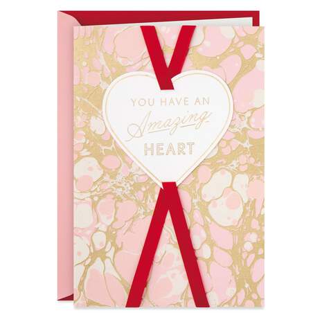 Pink and Gold Marble Valentine's Day Card for Anyone, , large