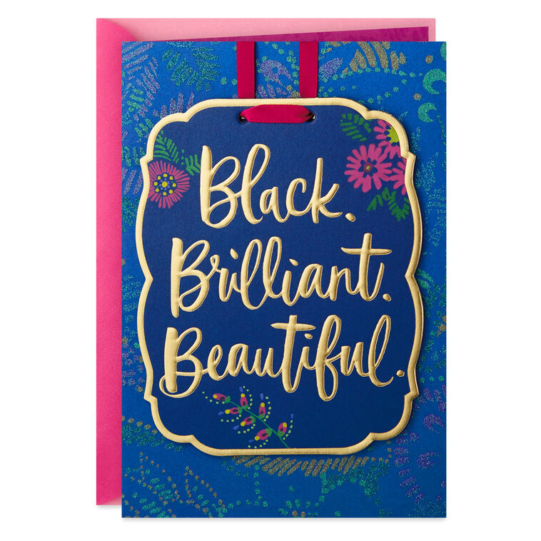 Black, Brilliant and Beautiful Birthday Card With Decoration
