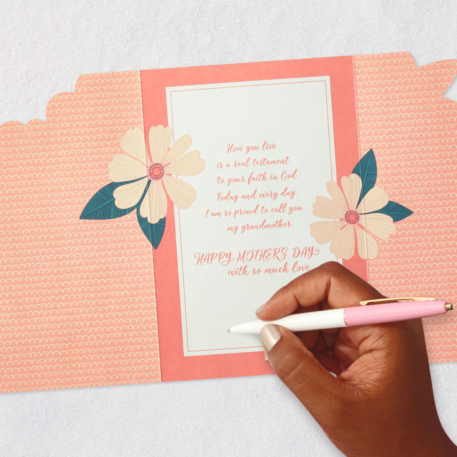 Floral Charm Mother's Day Card for Grandmother signing card image number 8