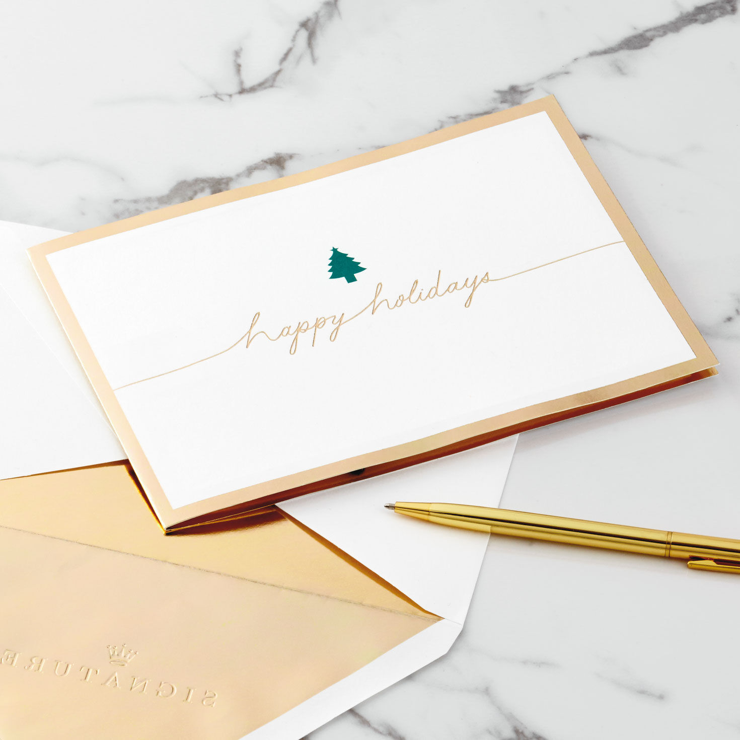 Christmas Tree 3D Pop-Up Holiday Card Card Front with Envelope and Gold Pen image number 7