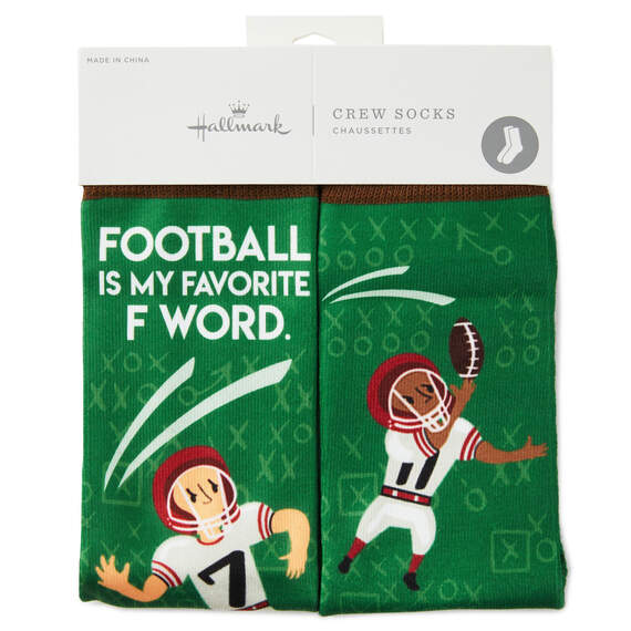 Football Is My Favorite F Word Funny Crew Socks, , large image number 2