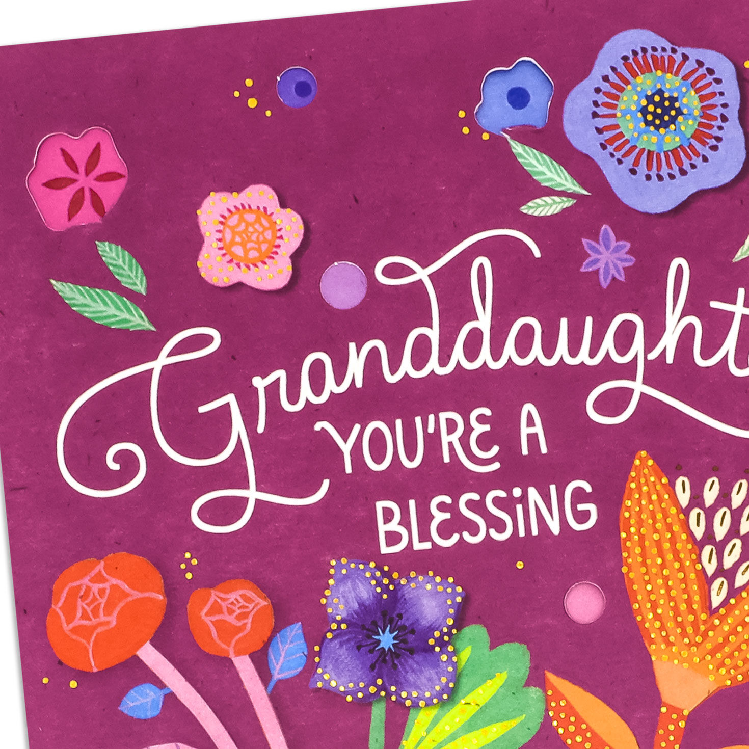 Floral Religious Birthday Card for Granddaughter Card Front Detail image number 5