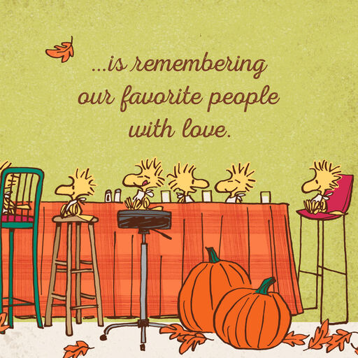 Peanuts® Snoopy Sharing the Love Cute Thanksgiving Card, 