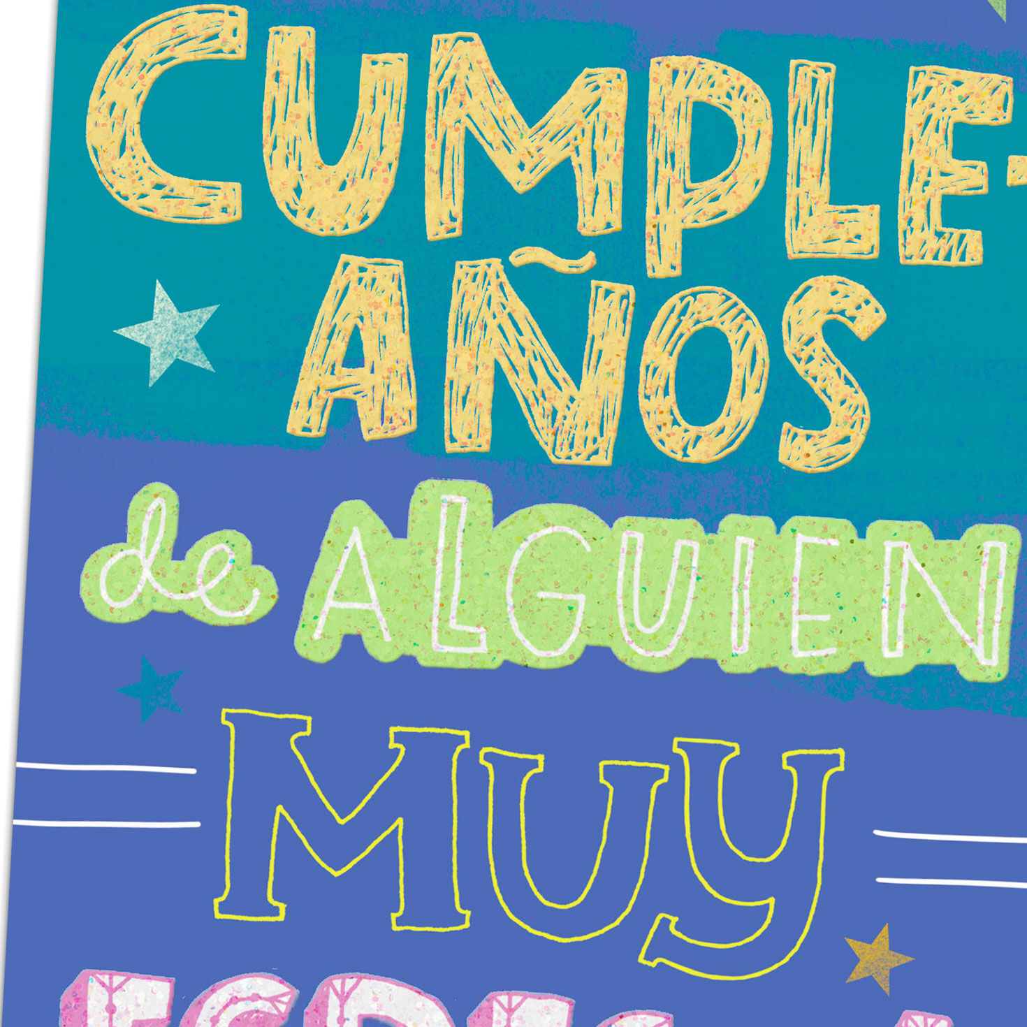 Lettering Special Person Spanish Birthday Card Card Front Detail image number 4