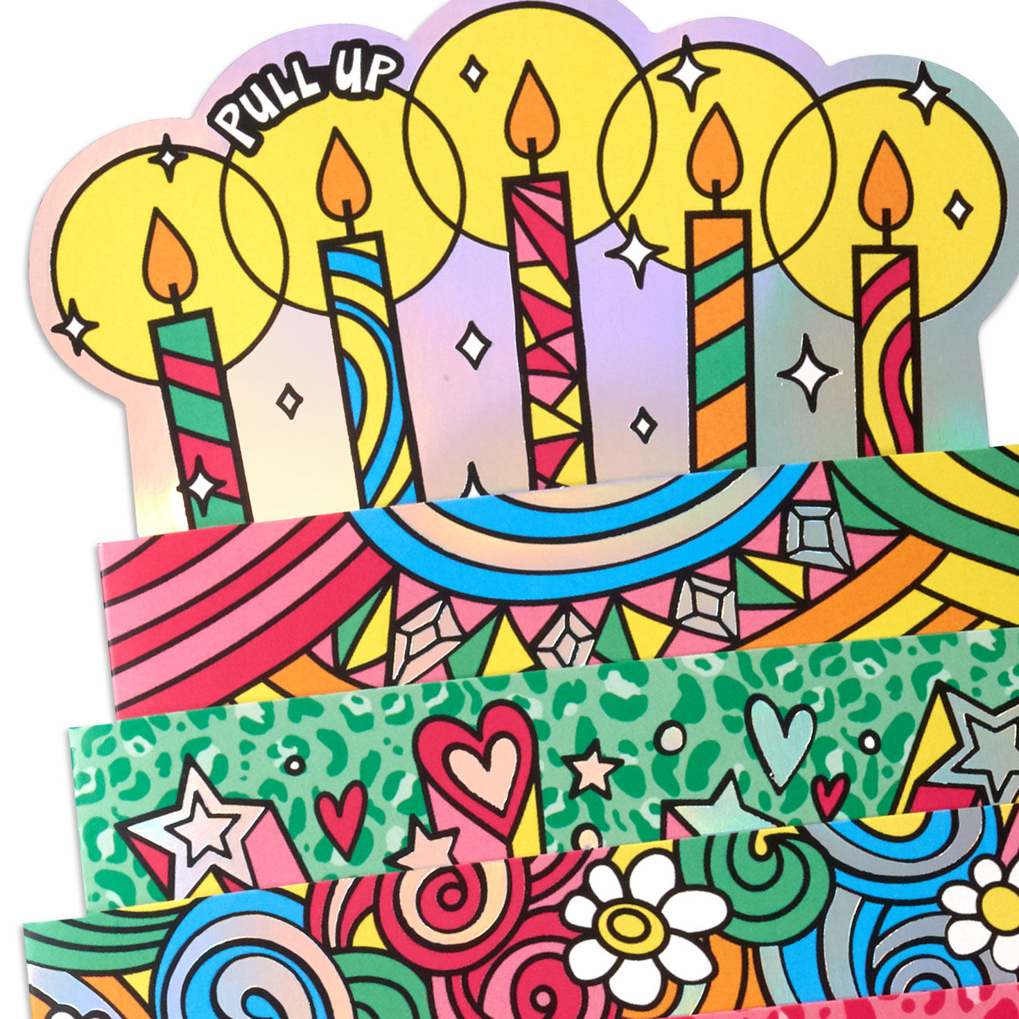Colorful Cake Pop-Up Musical Birthday Card Card Front Detail image number 7
