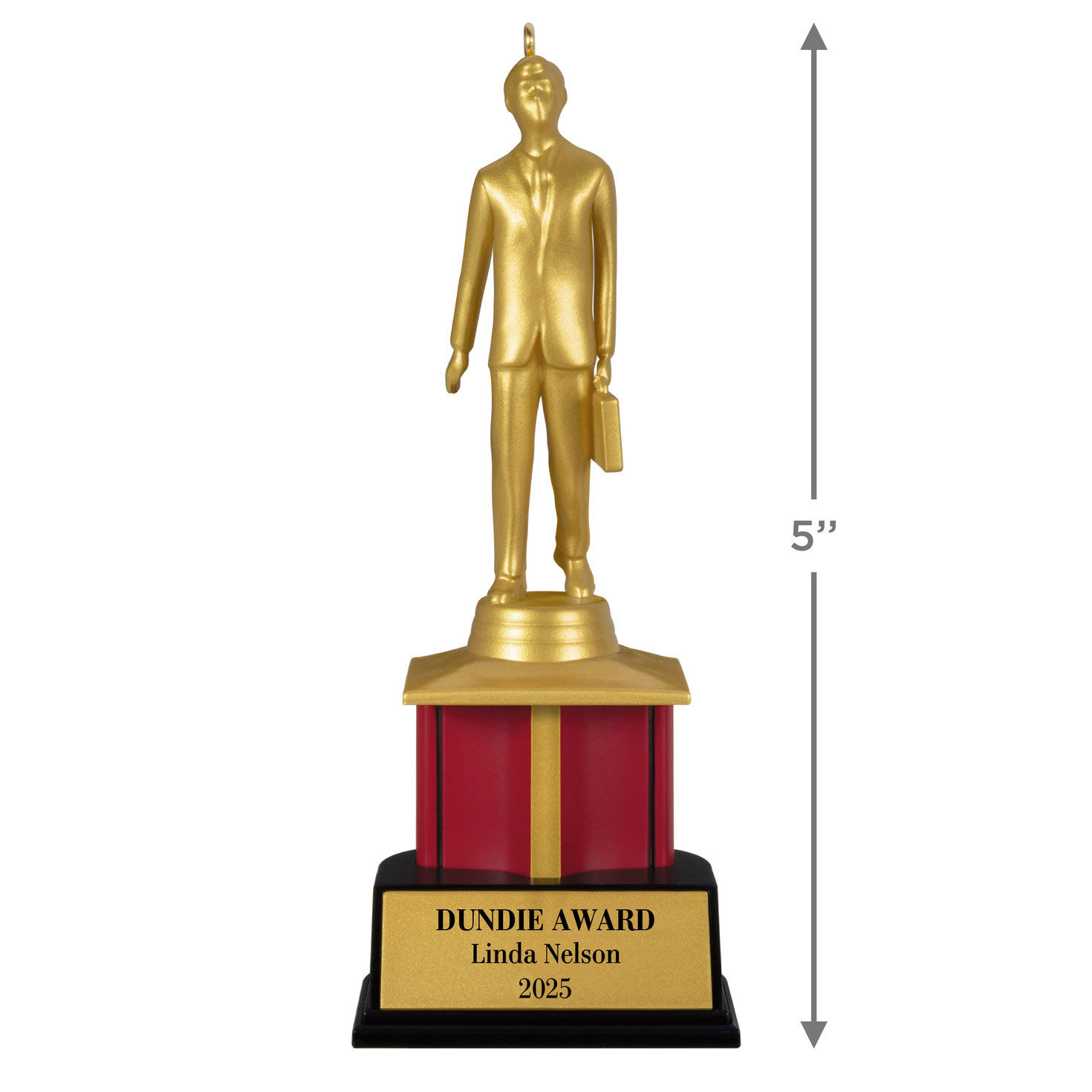 The Office Dundie Award Personalized Ornament measurement image number 3