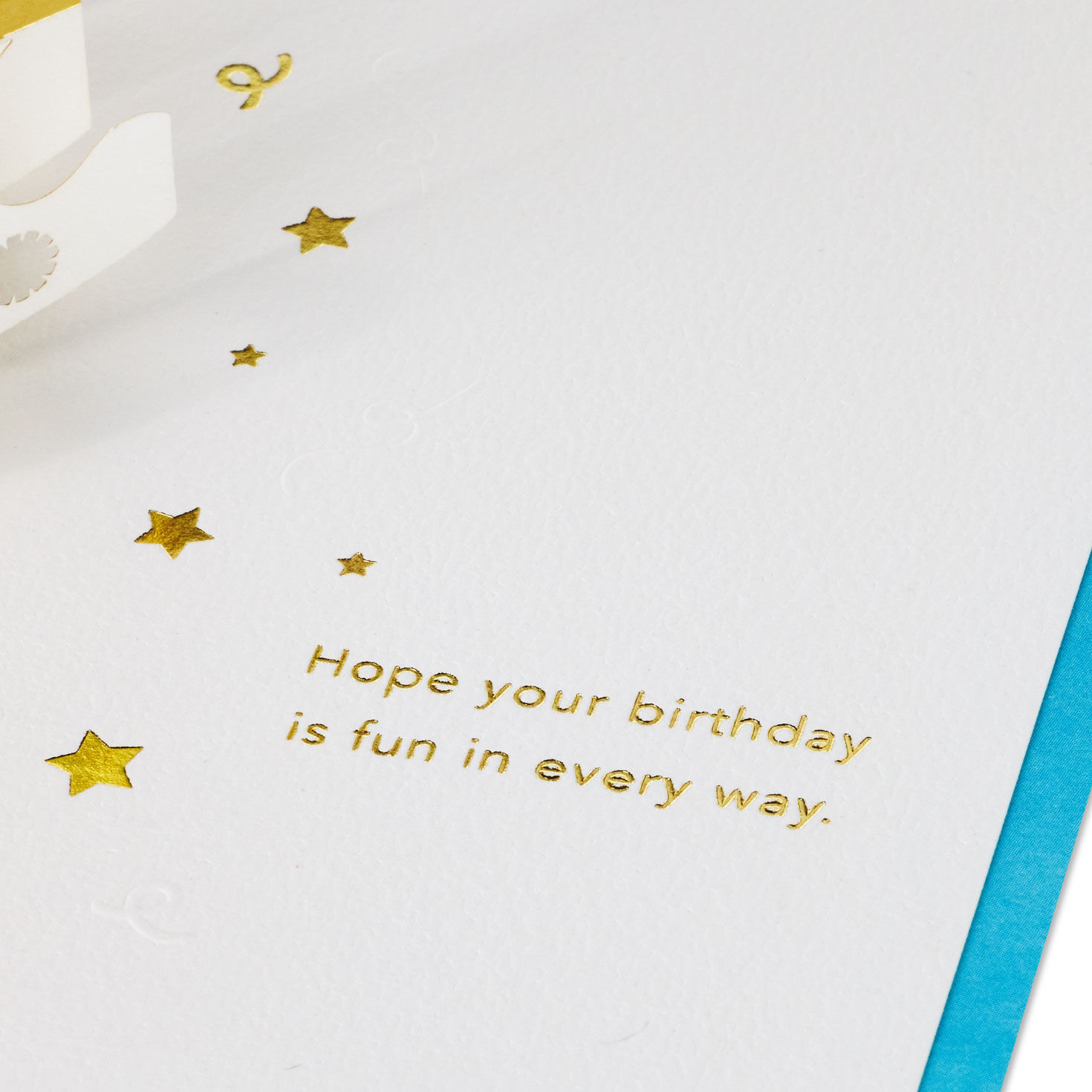 Gold, Blue and Teal Yay Pop-Up Birthday Card Sentiment image number 3