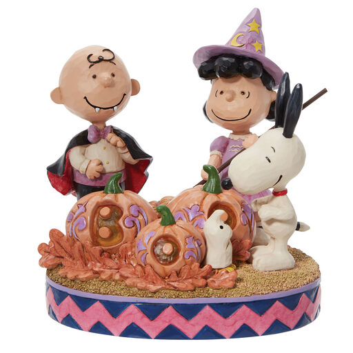 Jim Shore Peanuts Gang Halloween Figurine With Light, 5.55", 