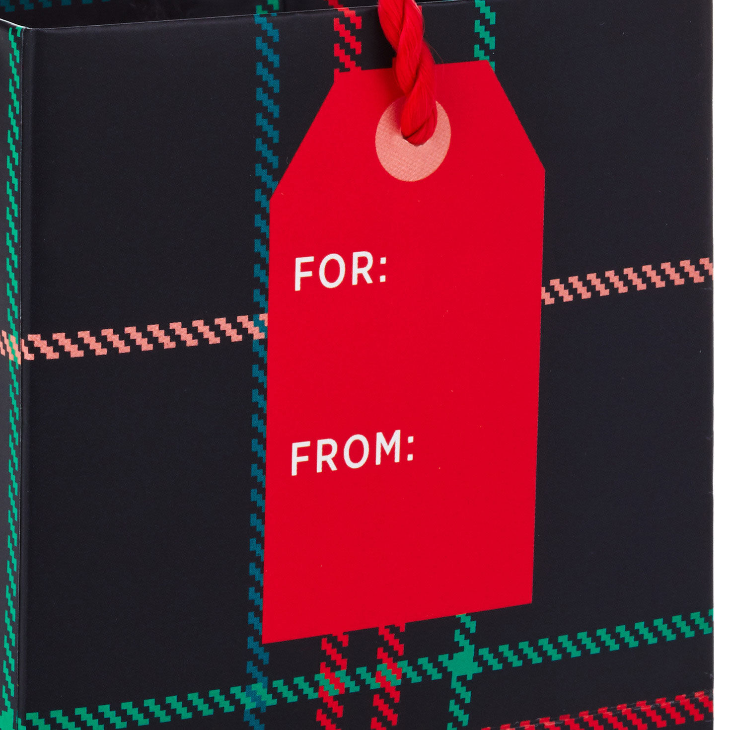 Holiday Plaid Christmas Gift Card Holder Mini Bag tag detail image number 5