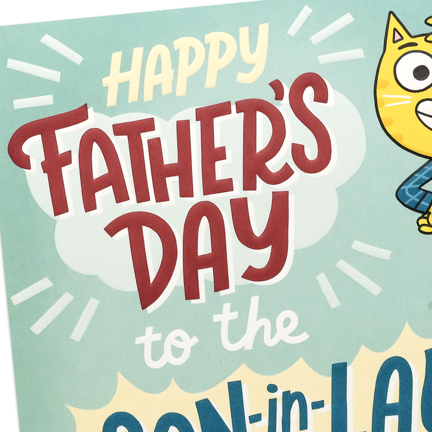 Funny Cat Family Father's Day Card for Son-in-Law Card Front Detail image number 4