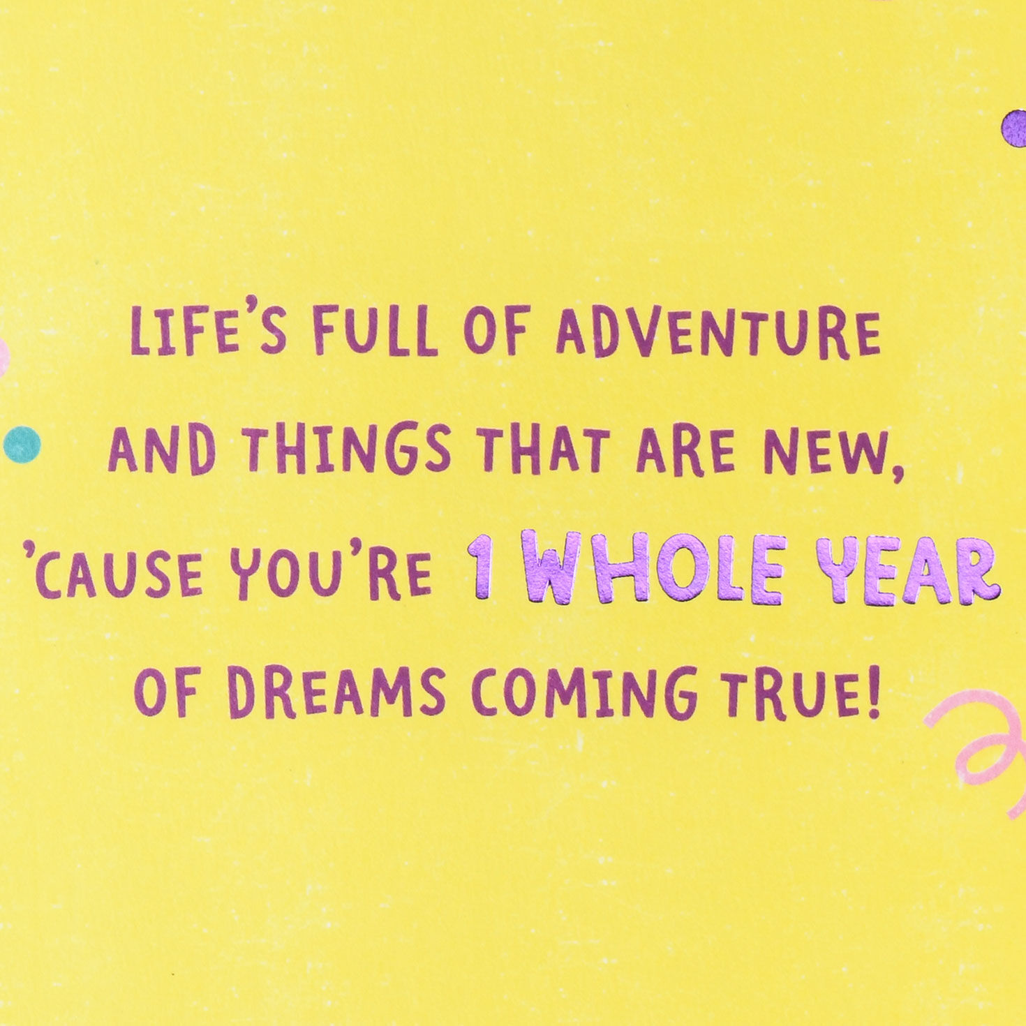 Fuzzy Lamb With Balloon First Birthday Card sentiment image number 2