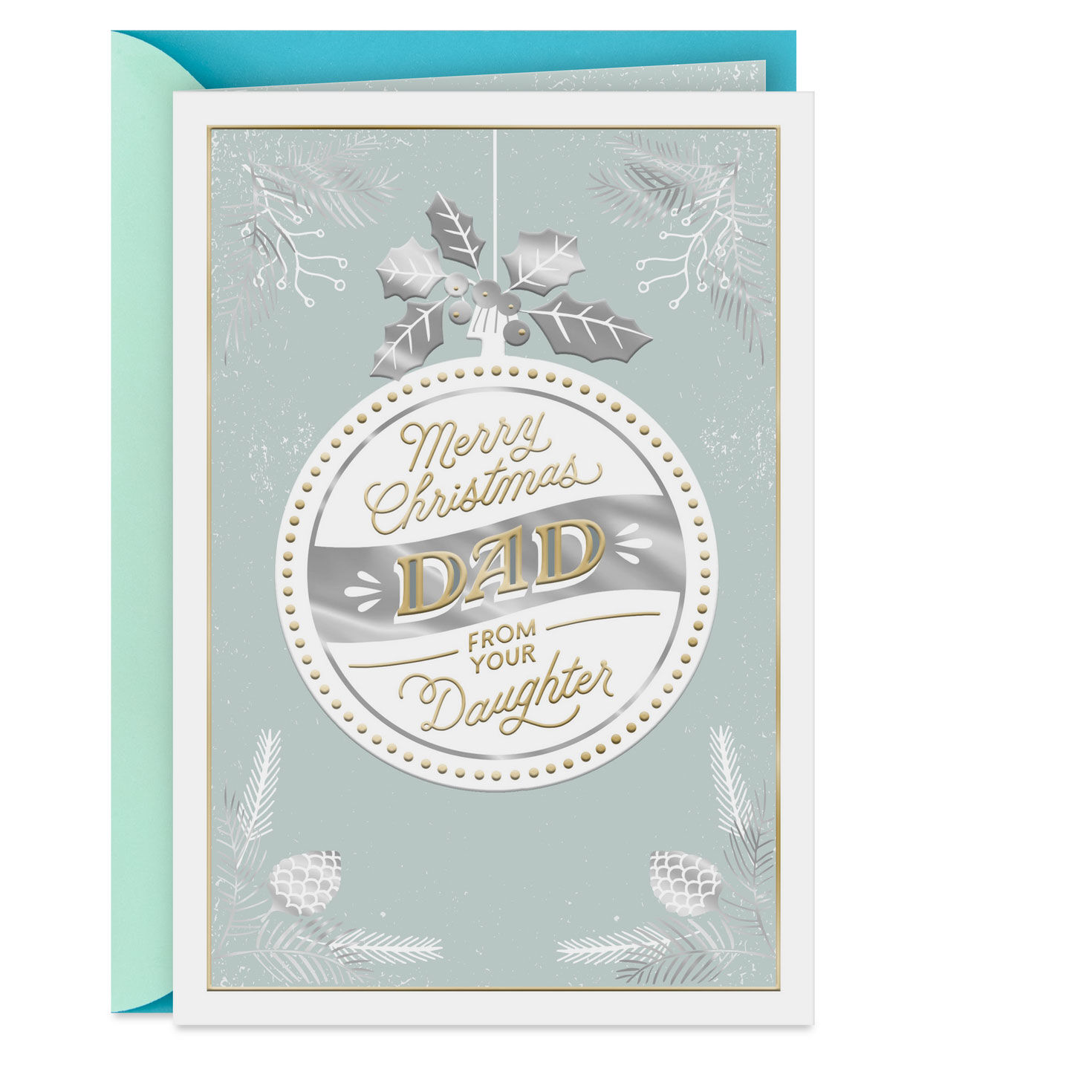 You Mean the World to Me Christmas Card for Dad From Daughter