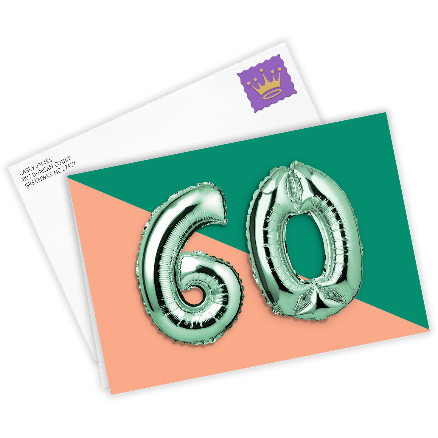 60th Balloons Custom Card, , large image number 2