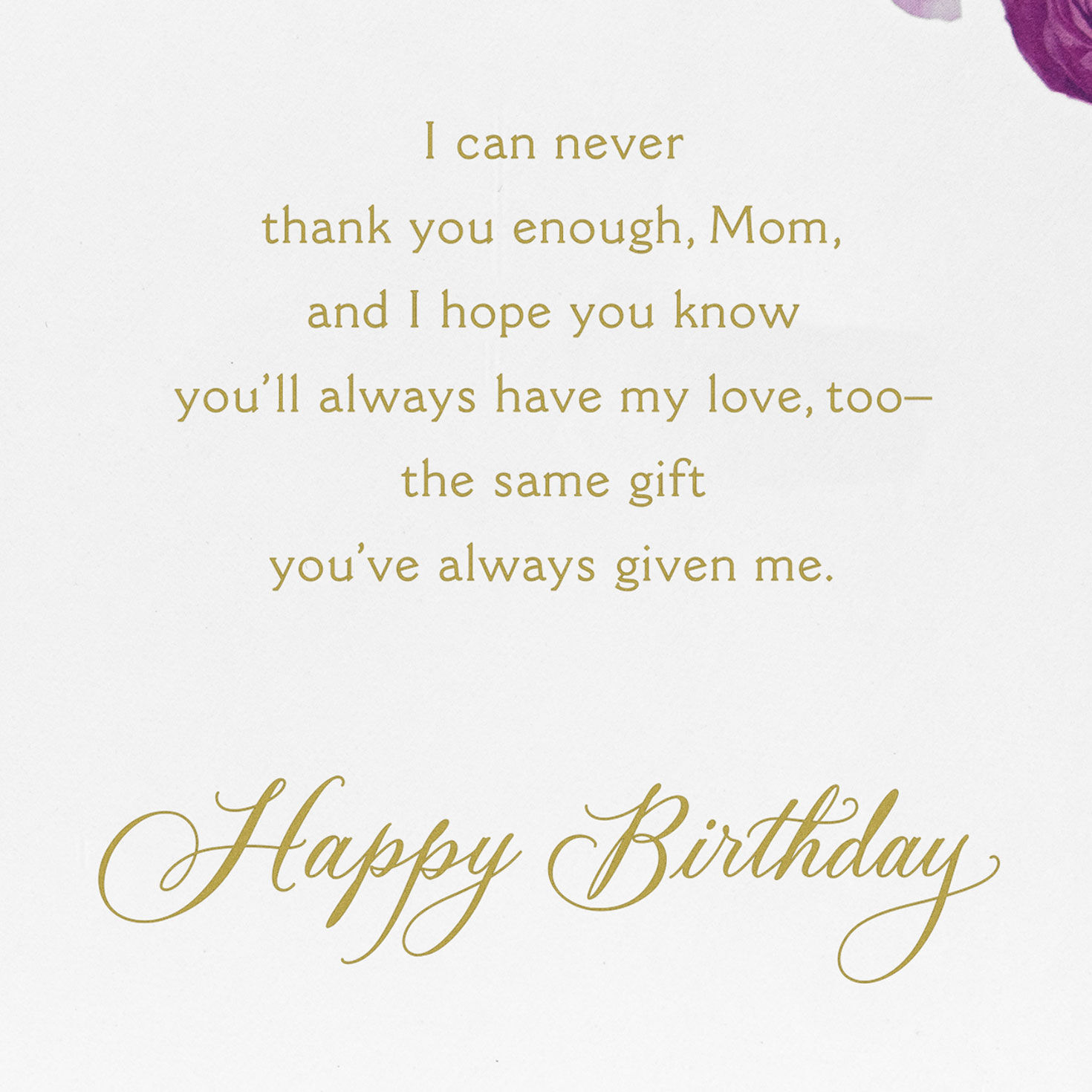 Purple Flowers Birthday Card for Mom sentiment image number 3