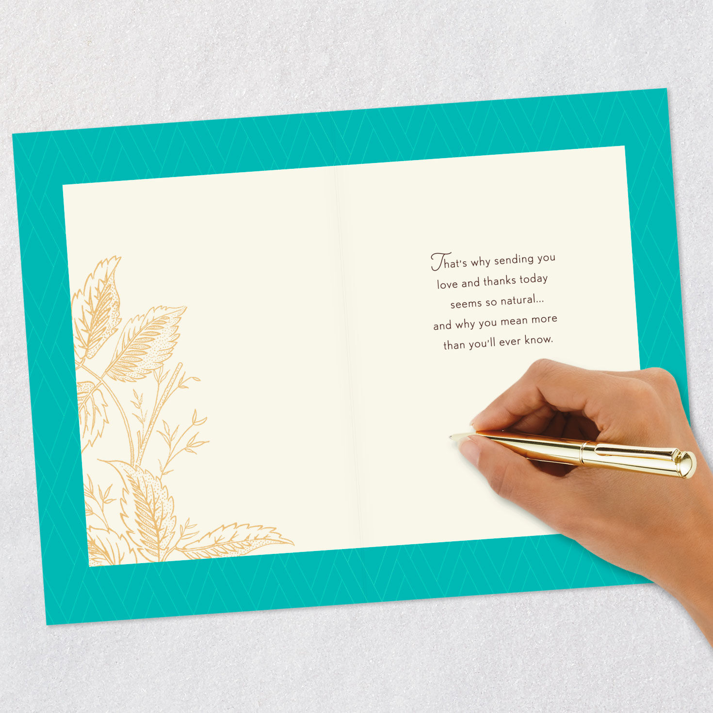 A Family Tradition of Love Gold Leaves Grandparents Day Card Signing card image number 6