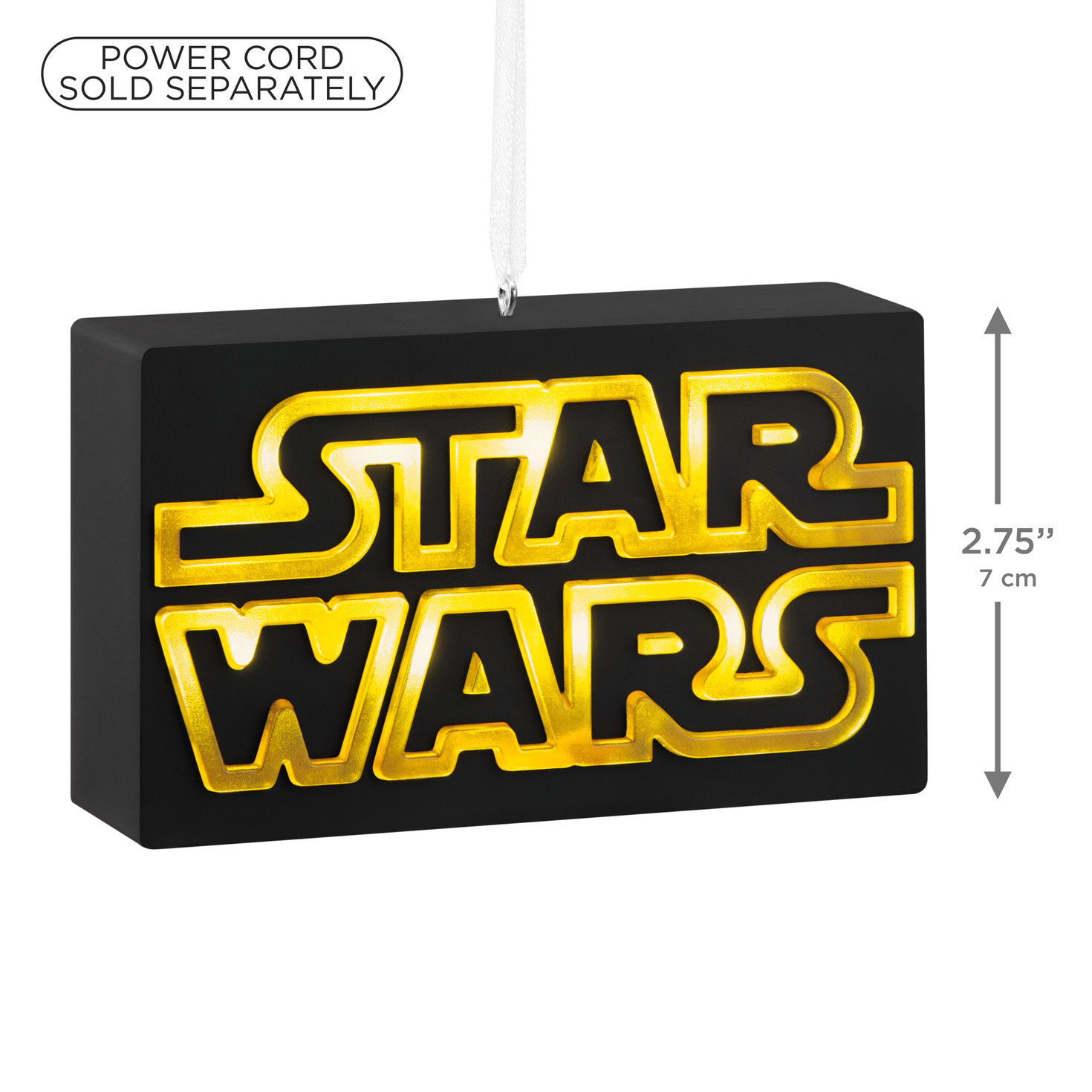 Black Yellow Star Wars Sign Keepsake Ornament measurement image number 3