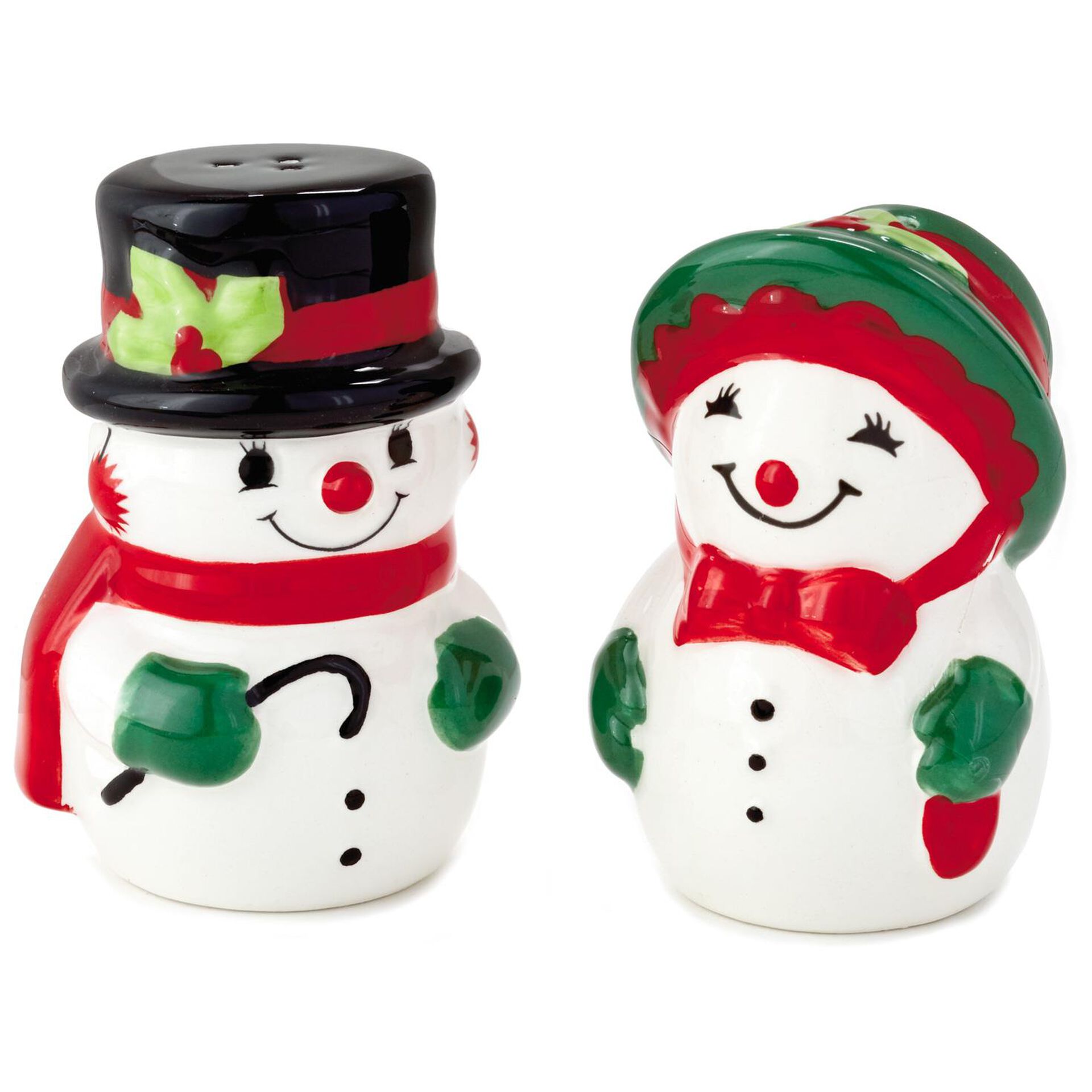 Vintage Mr. & Mrs. Snowman Salt and Pepper Shakers, Set of 2 Kitchen