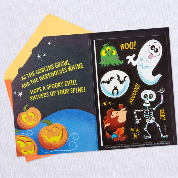 Fright-Night Fun Halloween Card With Glow-in-the-Dark Stickers, , large image number 3