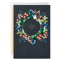Floral Wreath on Black Signature Thank You Card Card Front image number 1