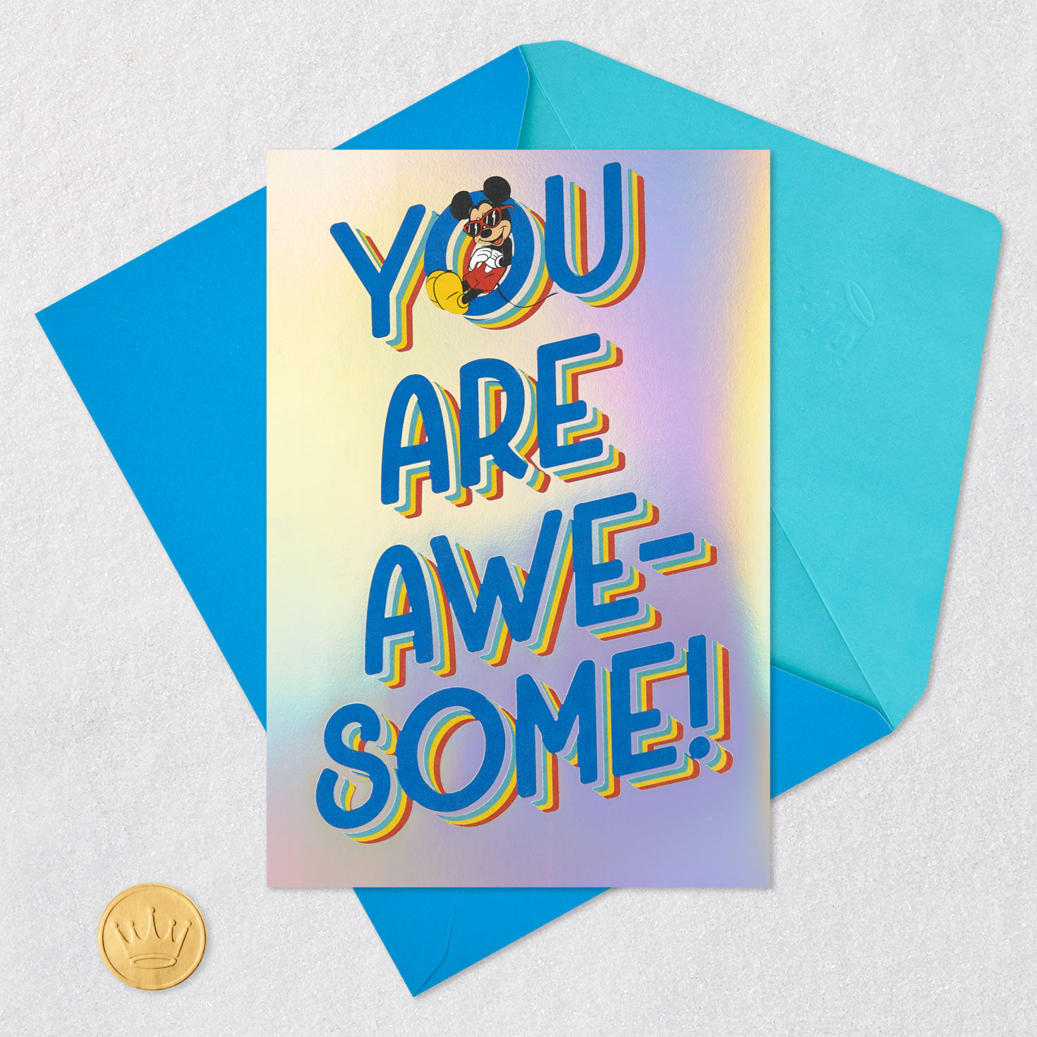 Disney Mickey Mouse You're Awesome Birthday Card for Kids With Stickers for only USD 5.99 | Hallmark