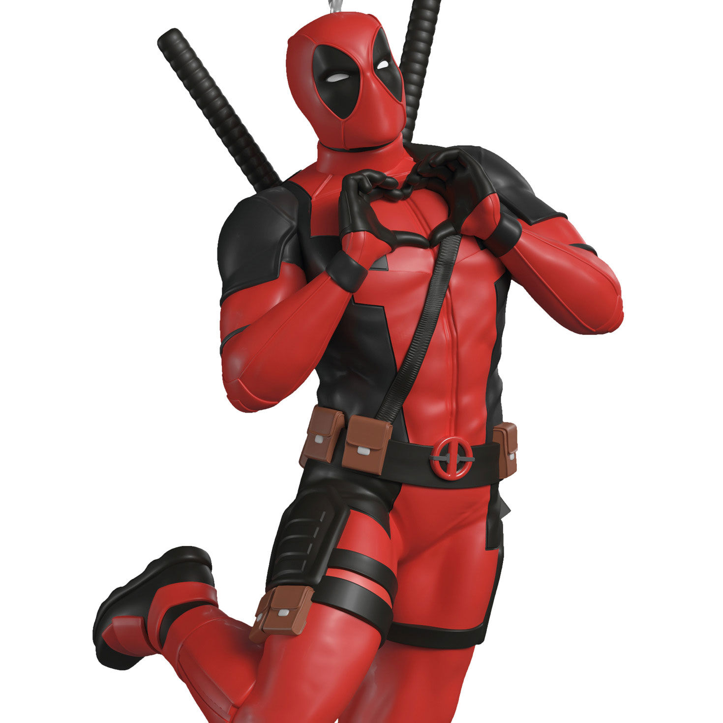 Deadpool Making Hand Heart Keepsake Ornament upclose view image number 5