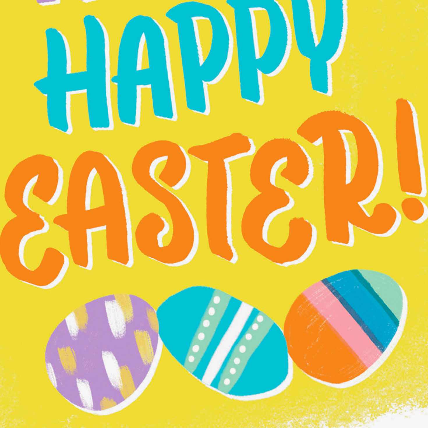 Colorful Easter Eggs and Lettering Happy Easter Card Card Front Detail image number 5