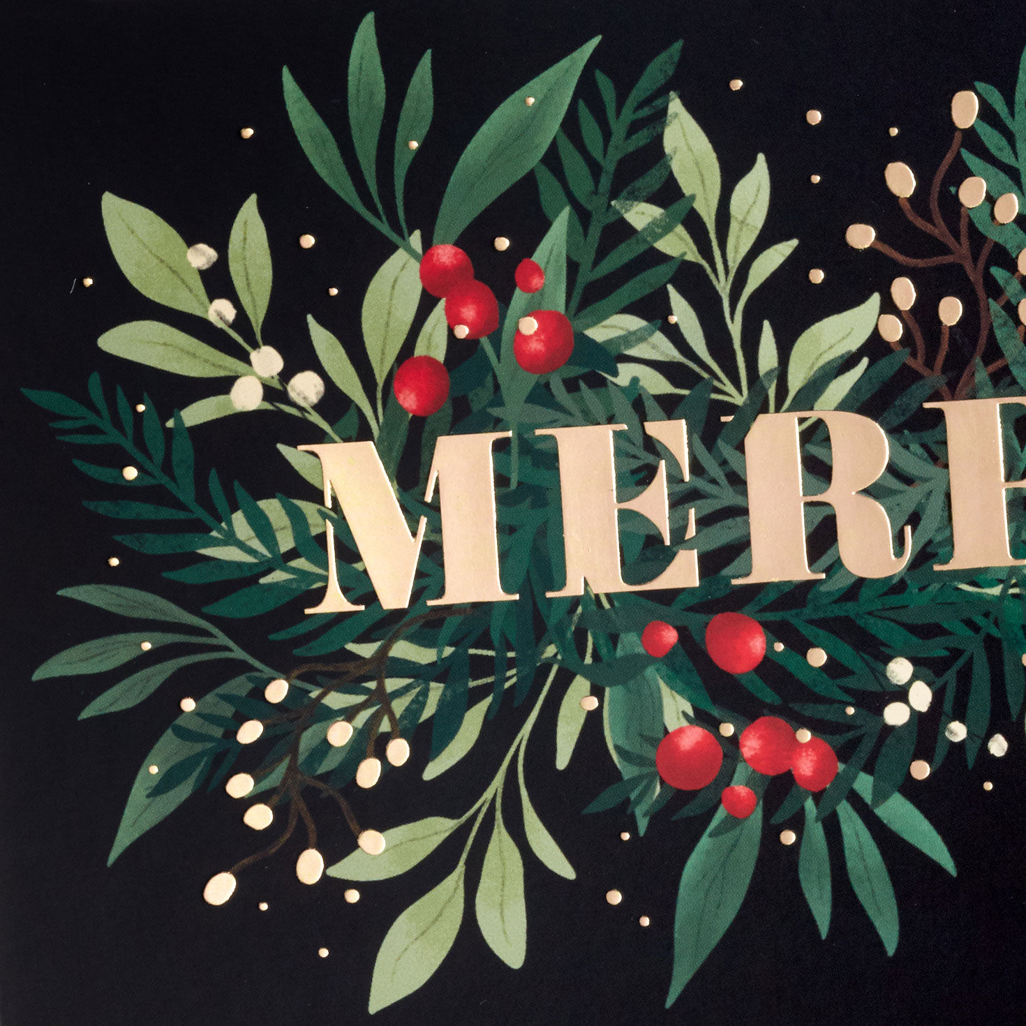 Merry and Bold Greenery Boxed Christmas Cards, Pack of 16 for only USD 12.49 | Hallmark