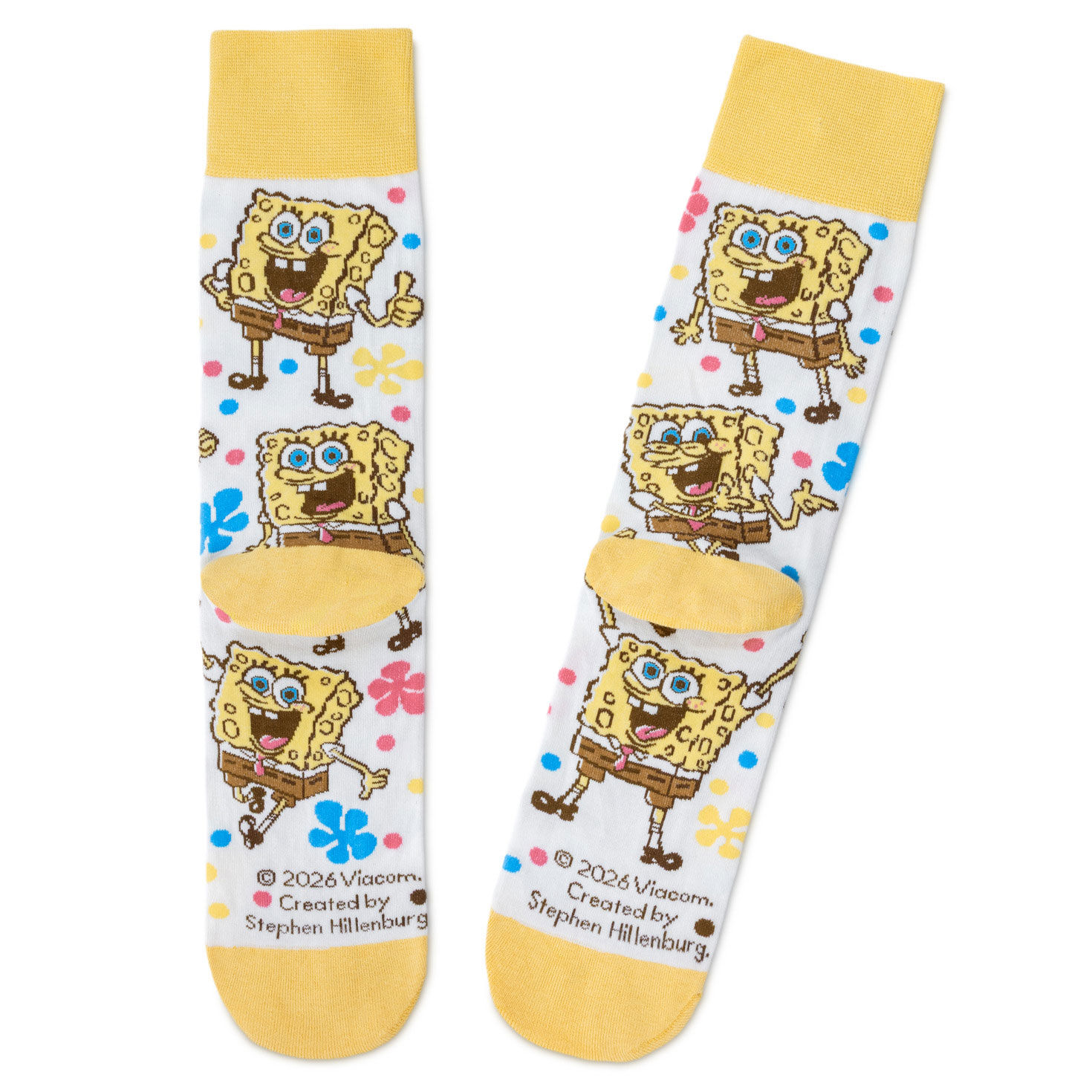 SpongeBob Best Day Ever Novelty Crew Socks back image number 2
