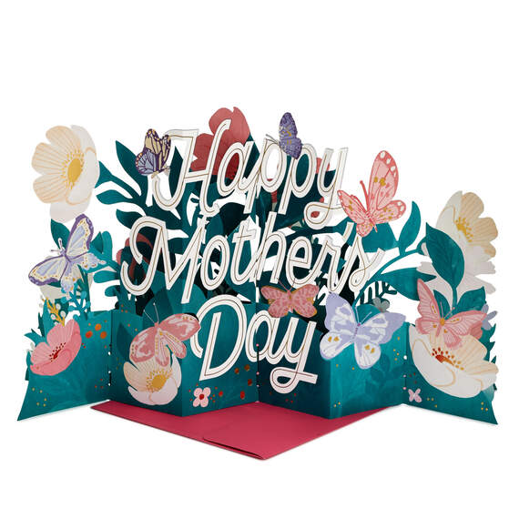 Jumbo Flowers and Butterflies 3D Pop-Up Mother's Day Card