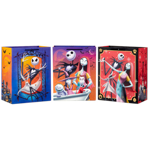 13" Disney Tim Burton's The Nightmare Before Christmas 3-Pack Large Gift Bags, 