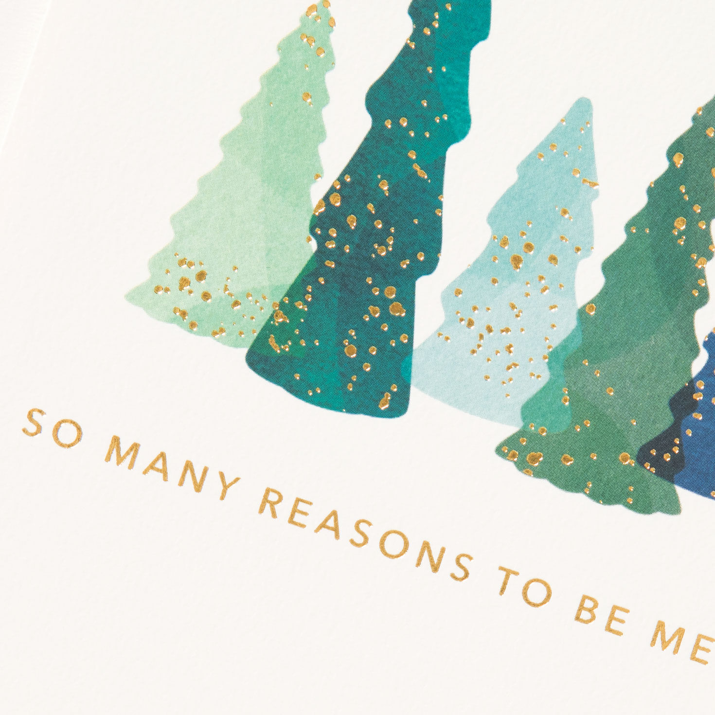 Watercolor Evergreen Trees Christmas Card Card front detail image number 4