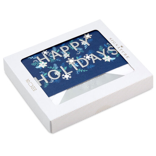 Snowflakes Happy Holidays Boxed Christmas Cards, Pack of 10, 