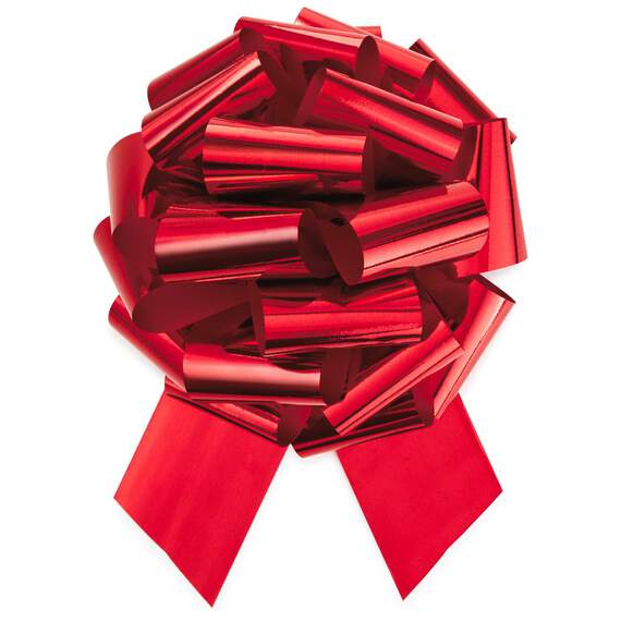 Red Metallic Pull Gift Bow, 8"