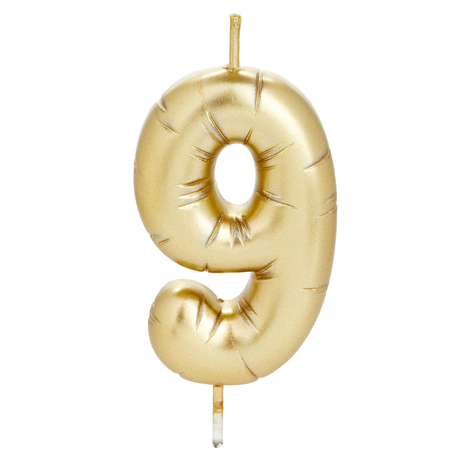 "9" Metallic Gold Balloon Birthday Candle