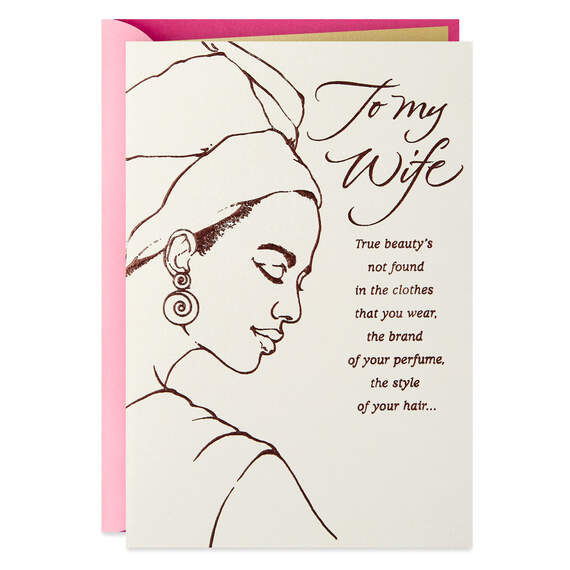 Pure and True Beauty Birthday Card for Wife, , large image number 1