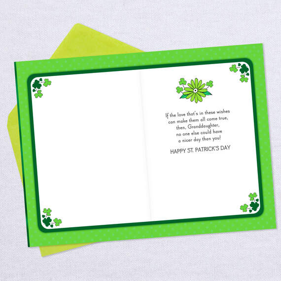 Wishes Full of Love St. Patrick's Day Card for Granddaughter, , large image number 3