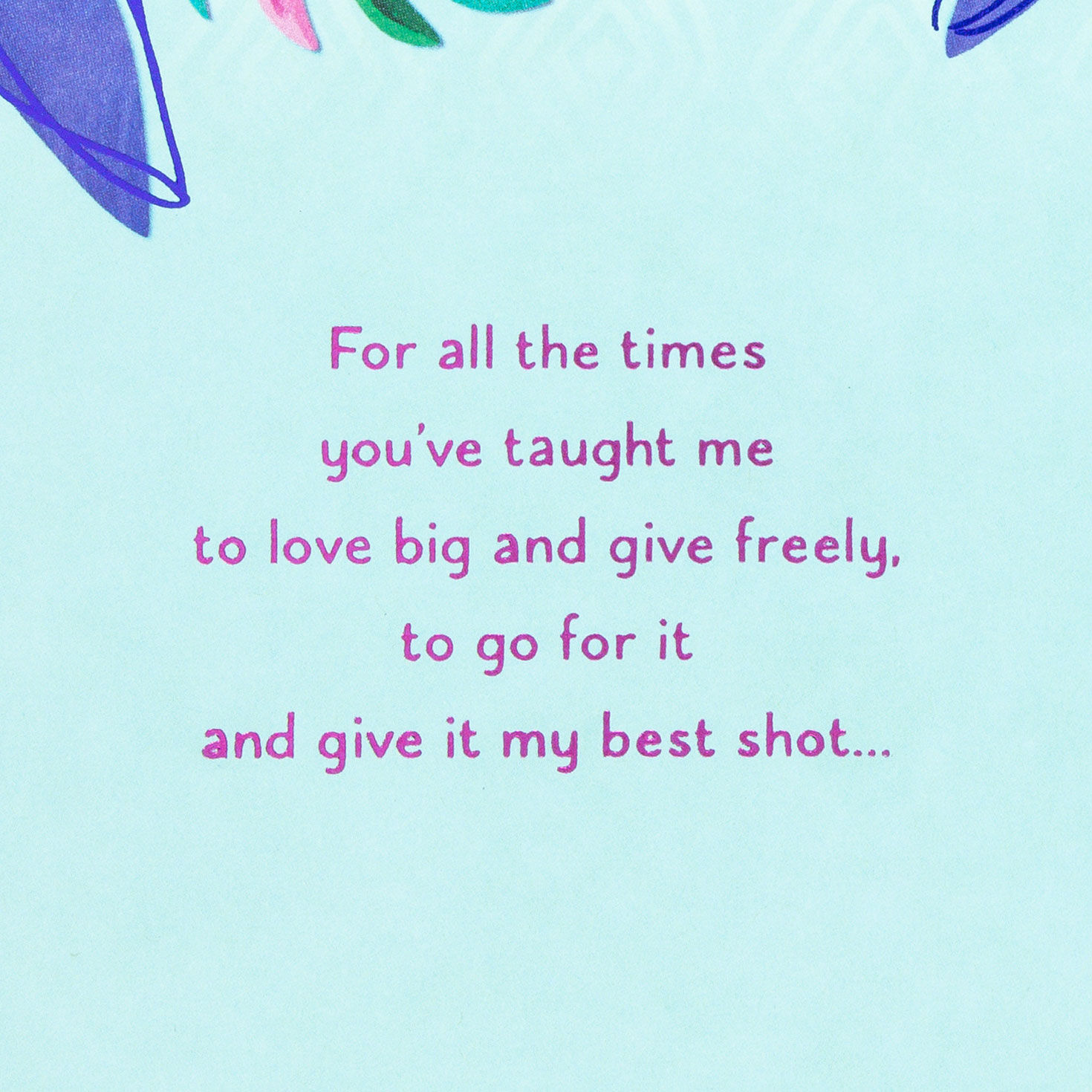 Heart Hands and Leaves Mom Mother's Day Card From Daughter Sentiment image number 2