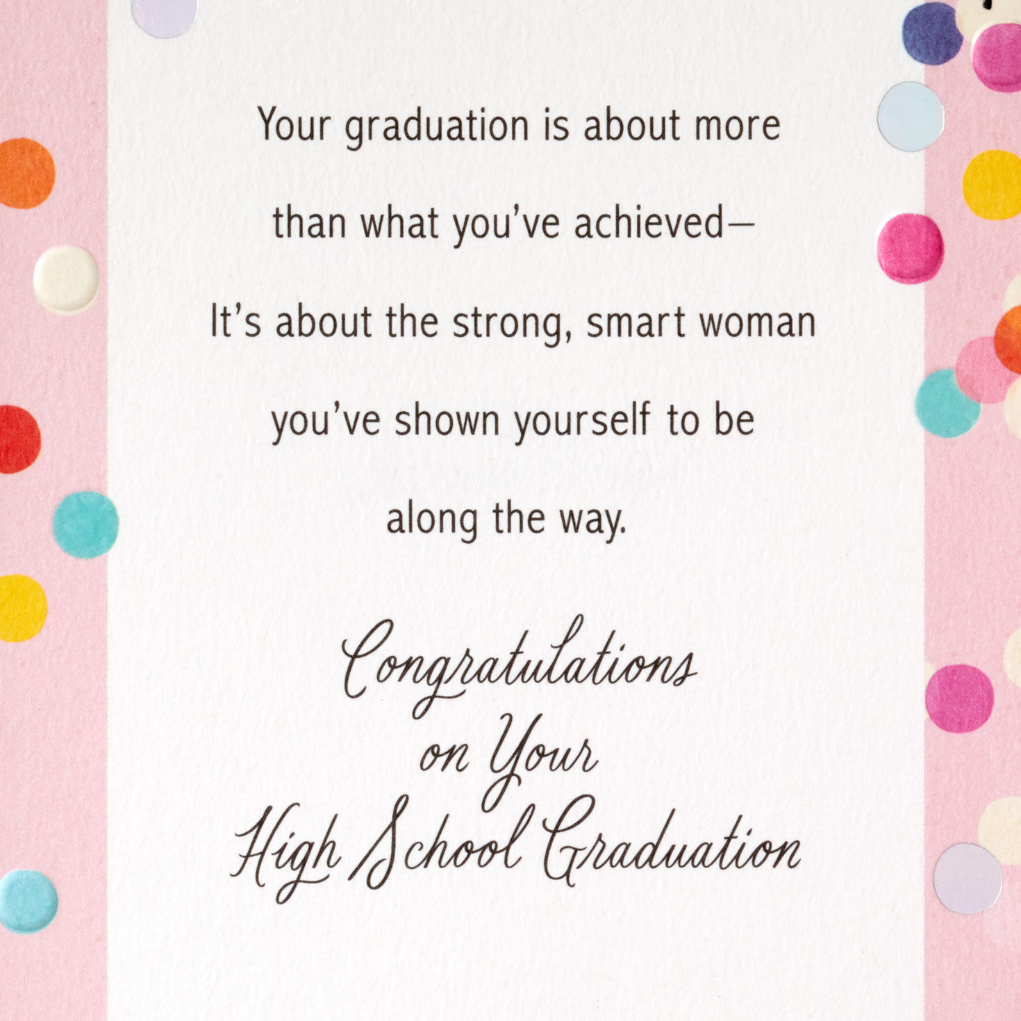 Rainbow Confetti Lettering Graduation Card for Woman  image number 2