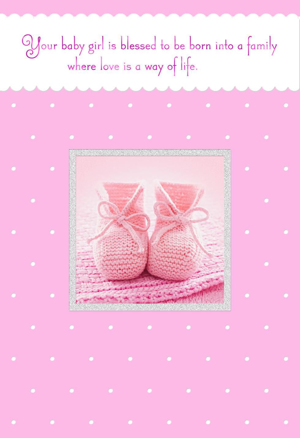 Happy Start in Life New Baby Girl Card