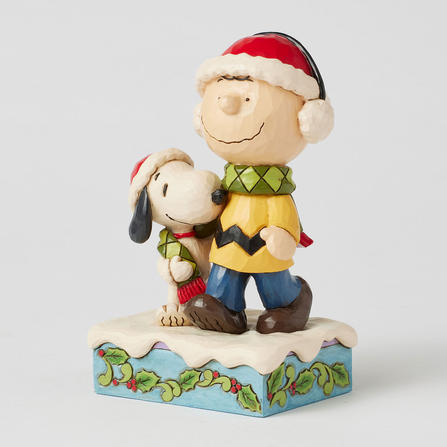 Charlie Brown and Snoopy Sharing Scarf Figurine angled image number 4