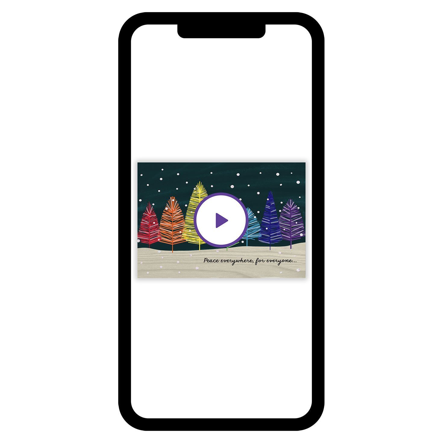 Colorful Peace Forest Holiday eCard