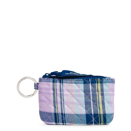Vera Bradley Zip ID Case in Amethyst Plaid, 