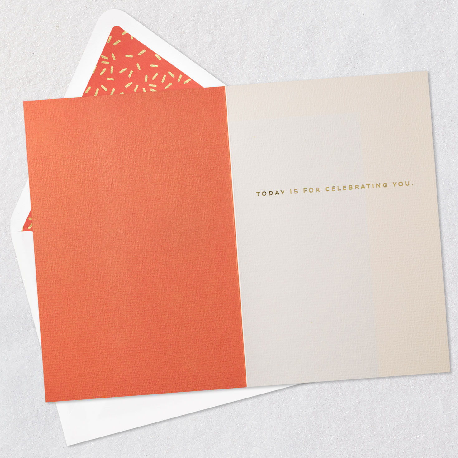Abstract Orange Cake Slice Birthday Card Open card with envelope image number 3