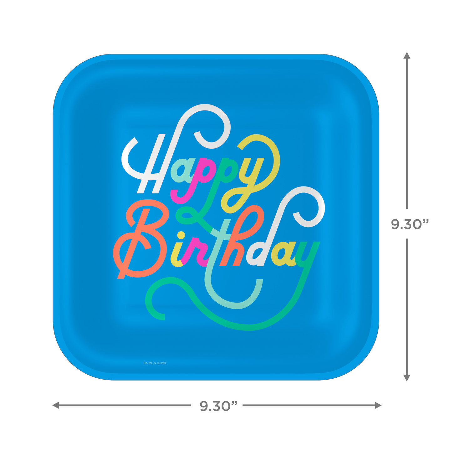 Blue "Happy Birthday" Dinner Plates, Pack of 8, , large image number 3