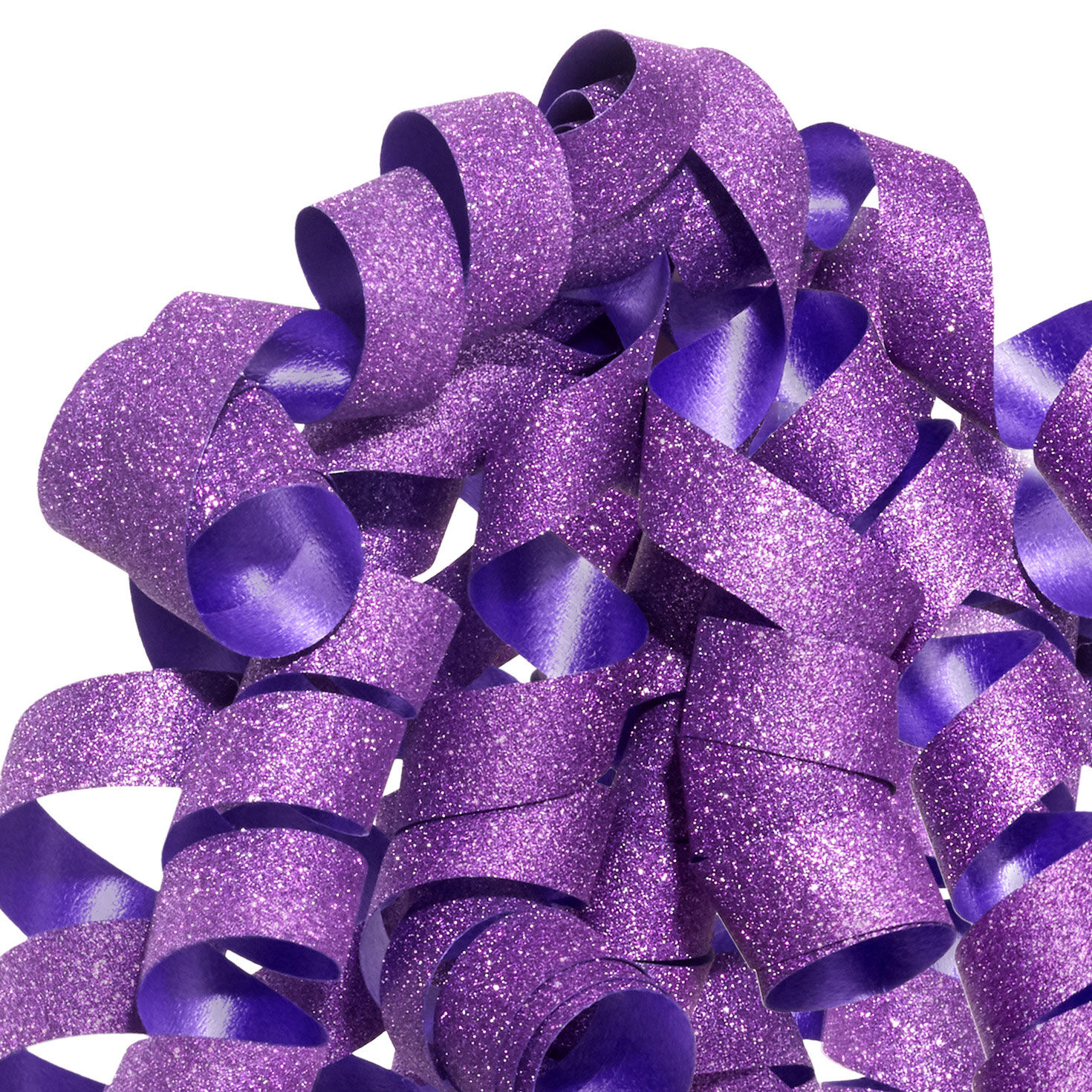 6.5" Sparkling Purple Curly Ribbon Gift Bow, Sparkling Purple, large image number 4