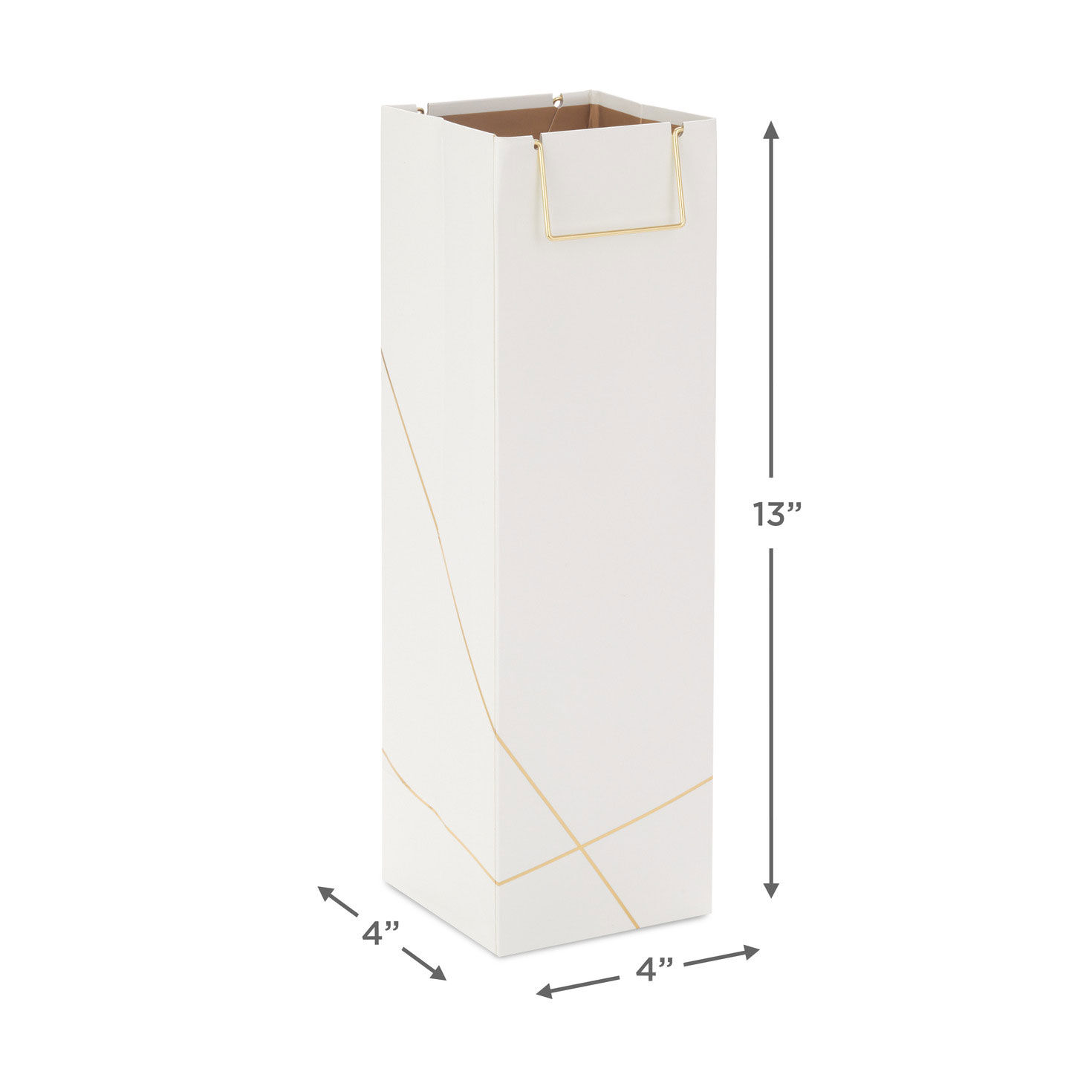 White Wine Bag With Lines of Gold measurement image number 2